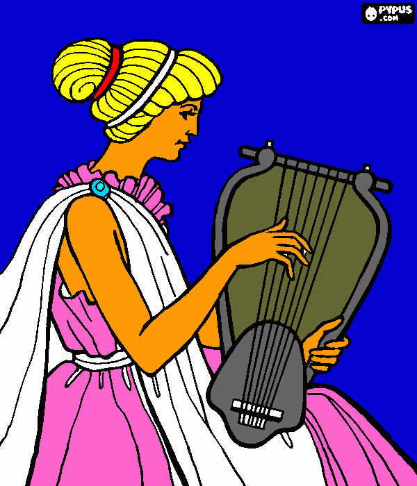 για ζωγραφικήΓυναίκα που παίζει λύρα, στην αρχαιότητα