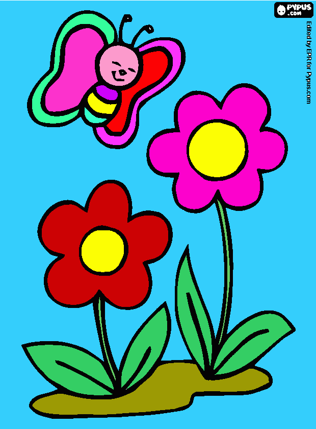 για ζωγραφικήΠεταλούδα σε λουλούδια