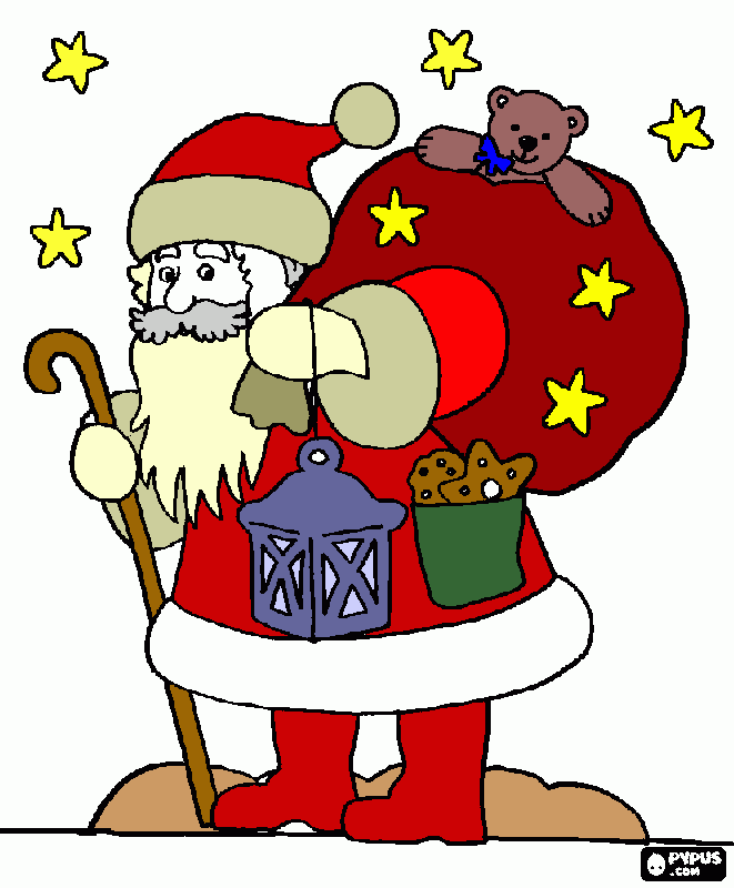 για ζωγραφικήαγιος βασίλης φορτωμένος με δώρα 