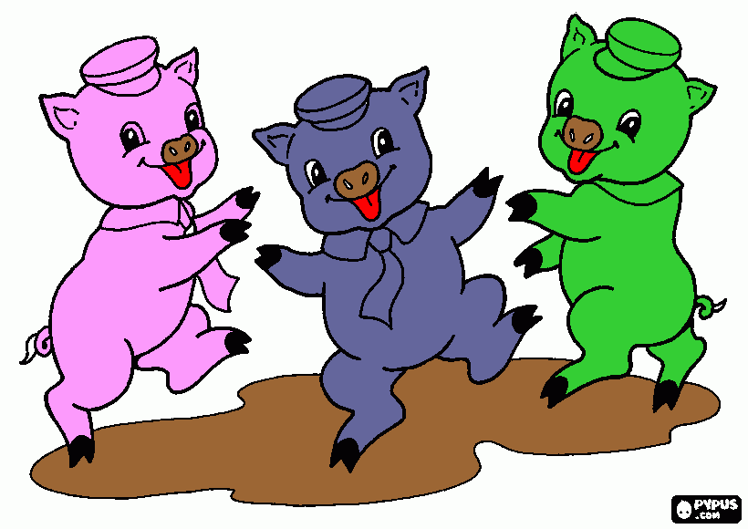 για ζωγραφικήτα τρια γουρουνακια